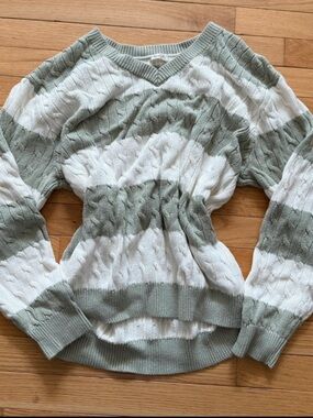 Brandy Melville Striped V-neck Sweater